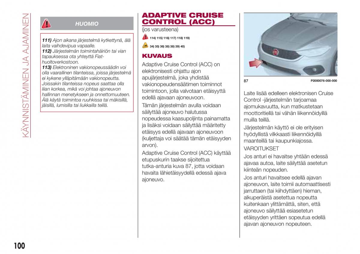 Fiat Tipo combi omistajan kasikirja / page 102