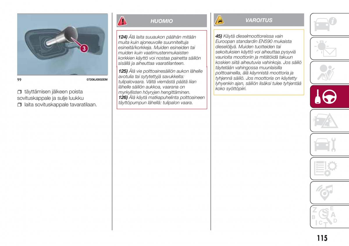 Fiat Tipo combi omistajan kasikirja / page 117