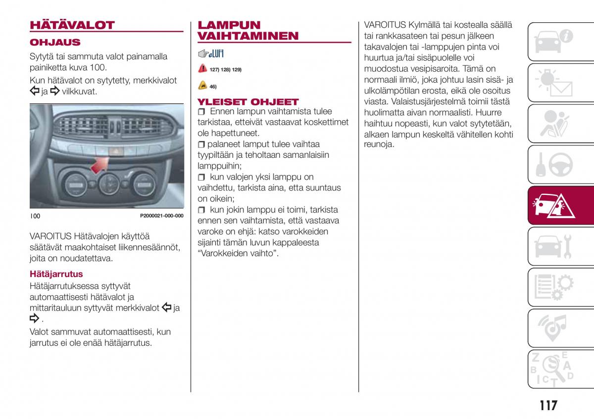 Fiat Tipo combi omistajan kasikirja / page 119