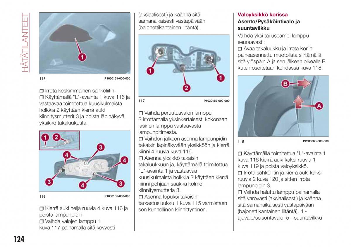 Fiat Tipo combi omistajan kasikirja / page 126