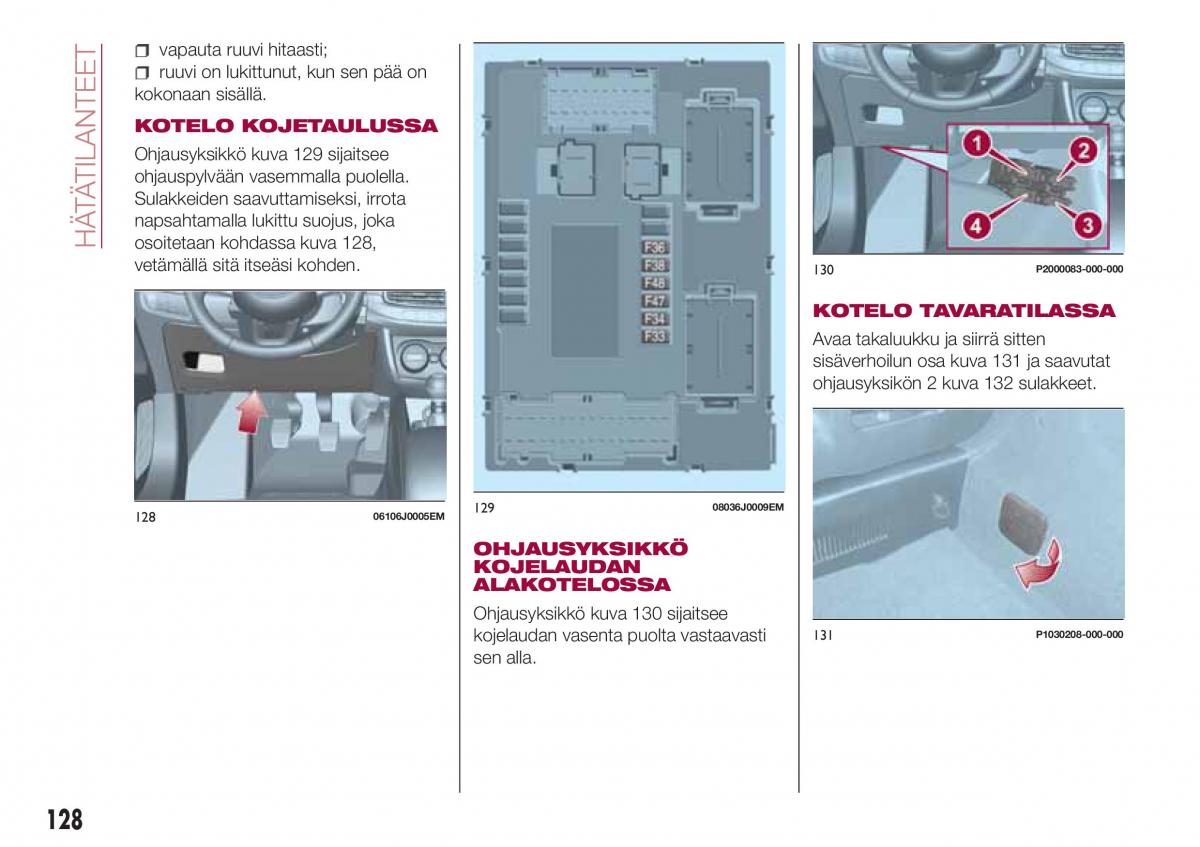 Fiat Tipo combi omistajan kasikirja / page 130