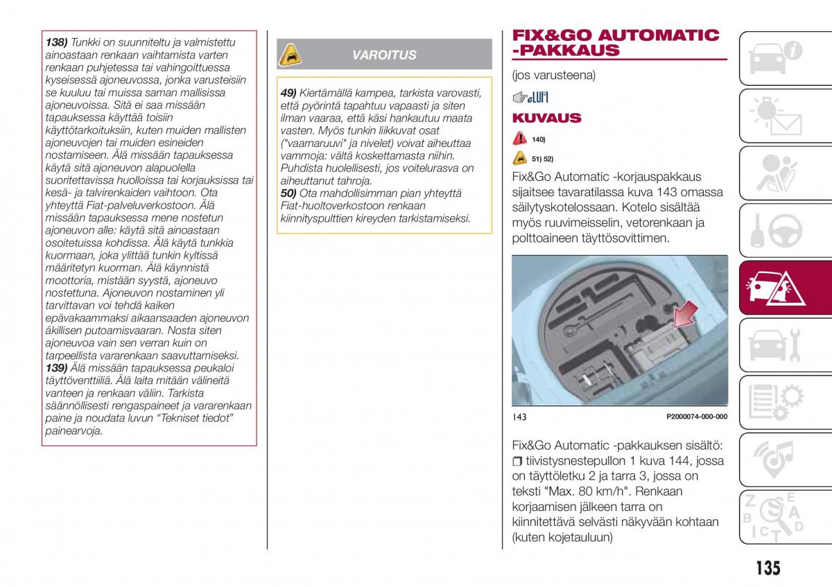 Fiat Tipo combi omistajan kasikirja / page 137