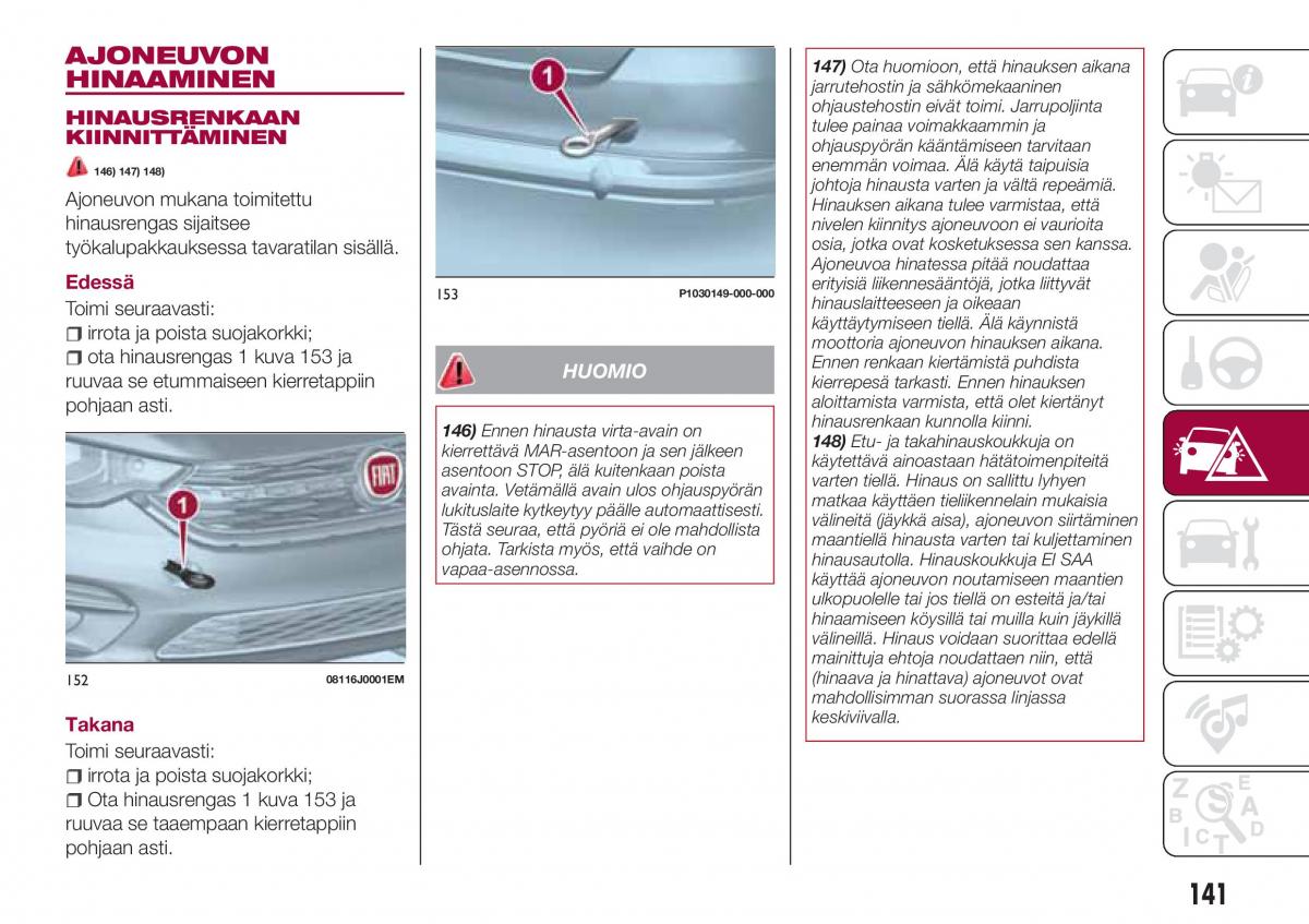 Fiat Tipo combi omistajan kasikirja / page 143