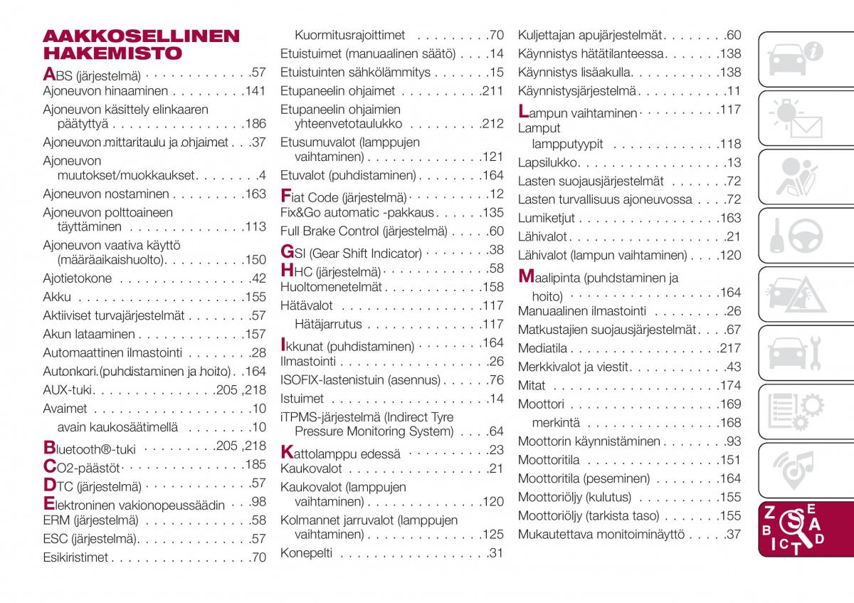 Fiat Tipo combi omistajan kasikirja / page 231