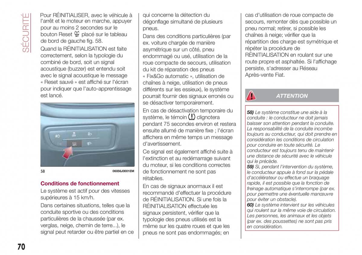 Fiat Tipo combi manuel du proprietaire / page 70