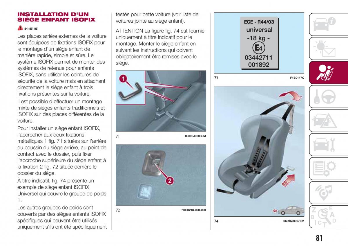 Fiat Tipo combi manuel du proprietaire / page 81