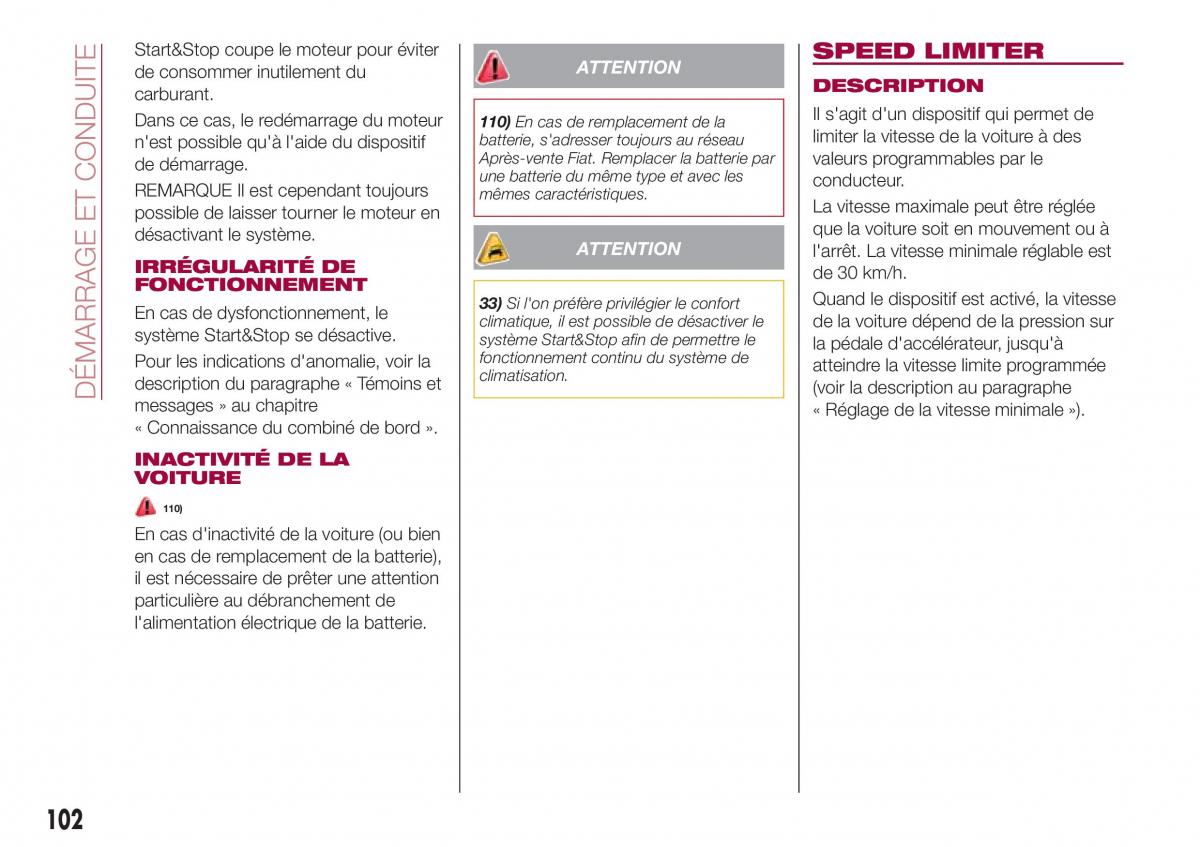 Fiat Tipo combi manuel du proprietaire / page 102