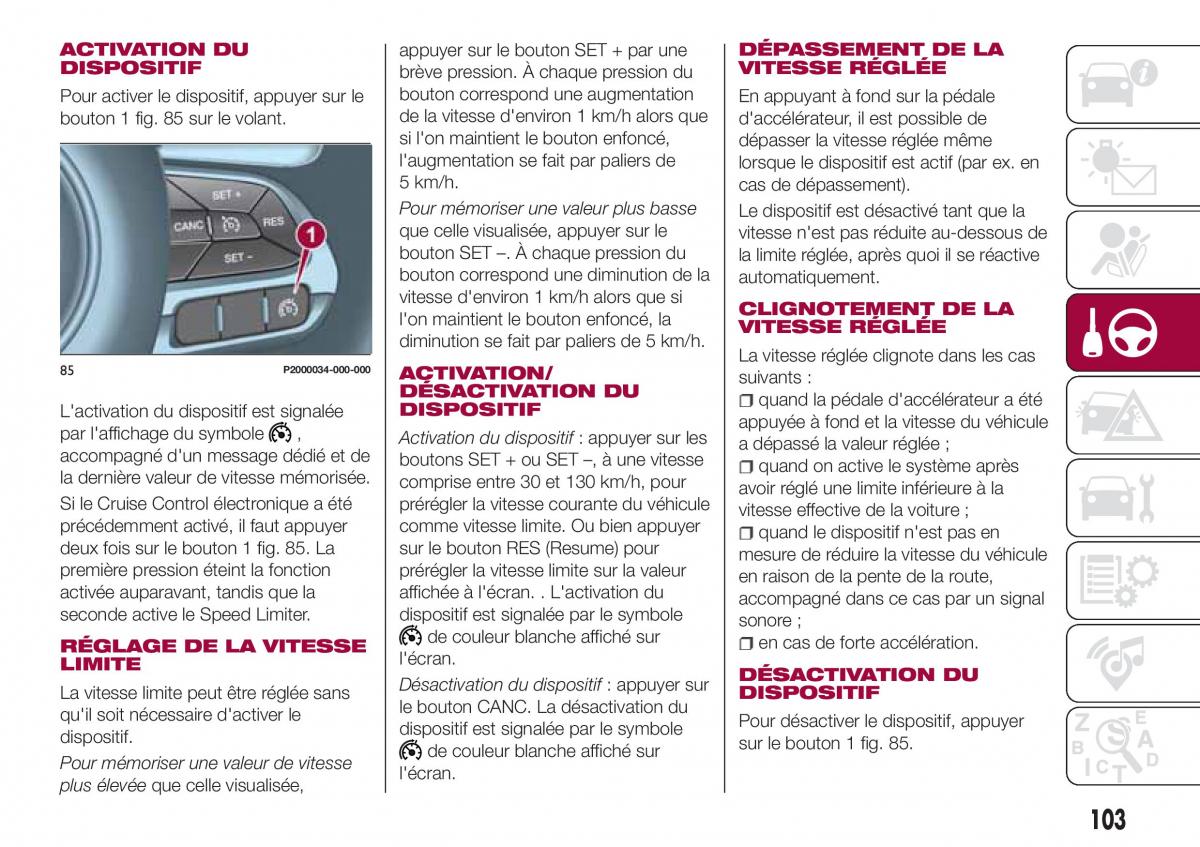 Fiat Tipo combi manuel du proprietaire / page 103