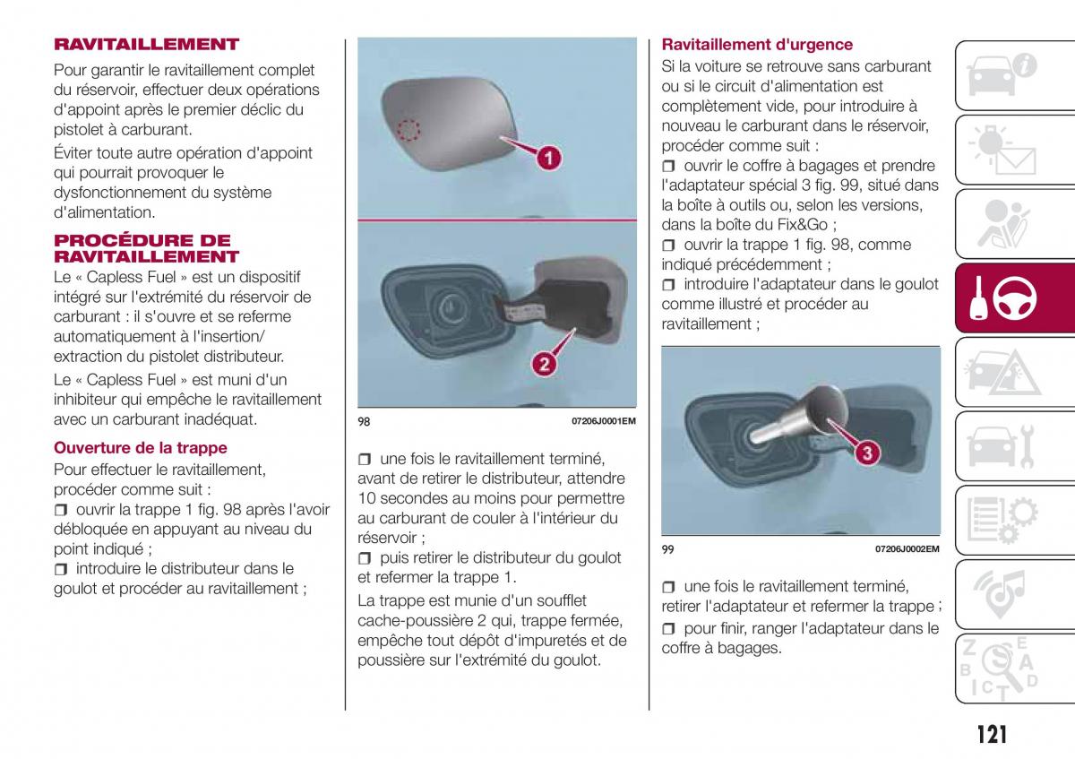 Fiat Tipo combi manuel du proprietaire / page 121