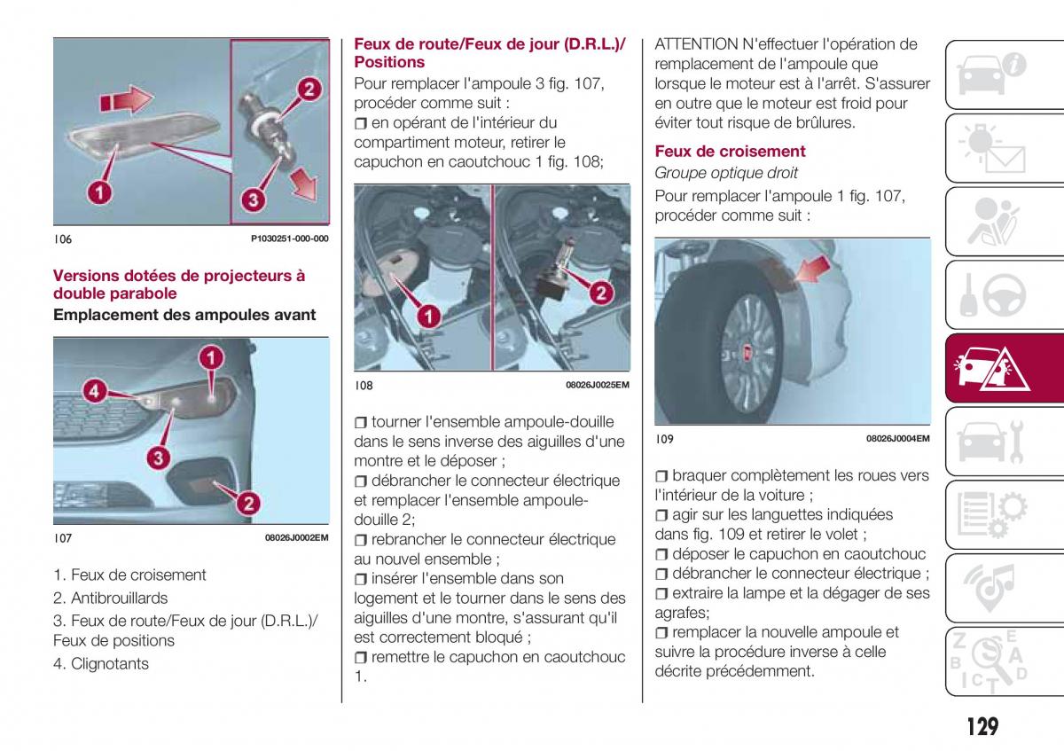 Fiat Tipo combi manuel du proprietaire / page 129