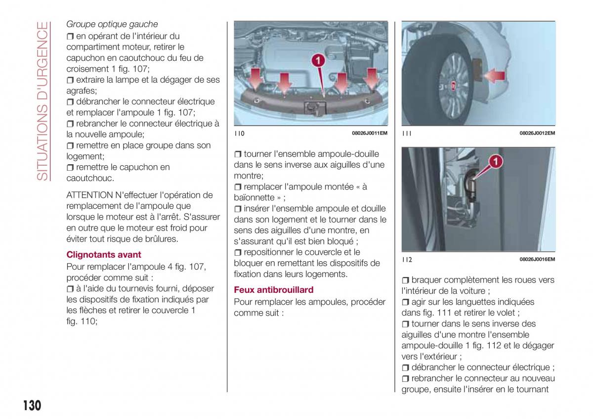 Fiat Tipo combi manuel du proprietaire / page 130