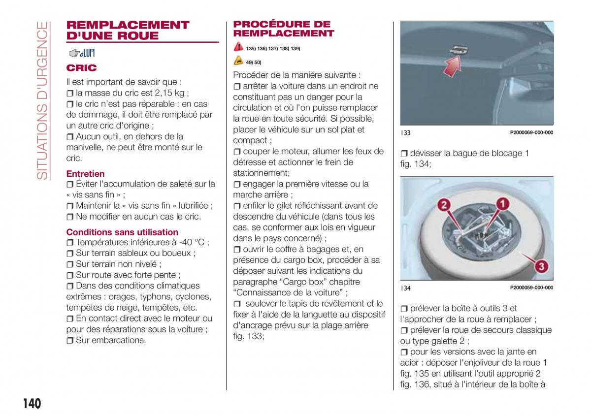 Fiat Tipo combi manuel du proprietaire / page 140