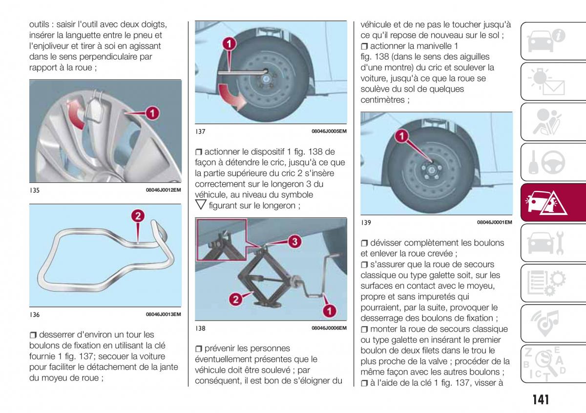 Fiat Tipo combi manuel du proprietaire / page 141