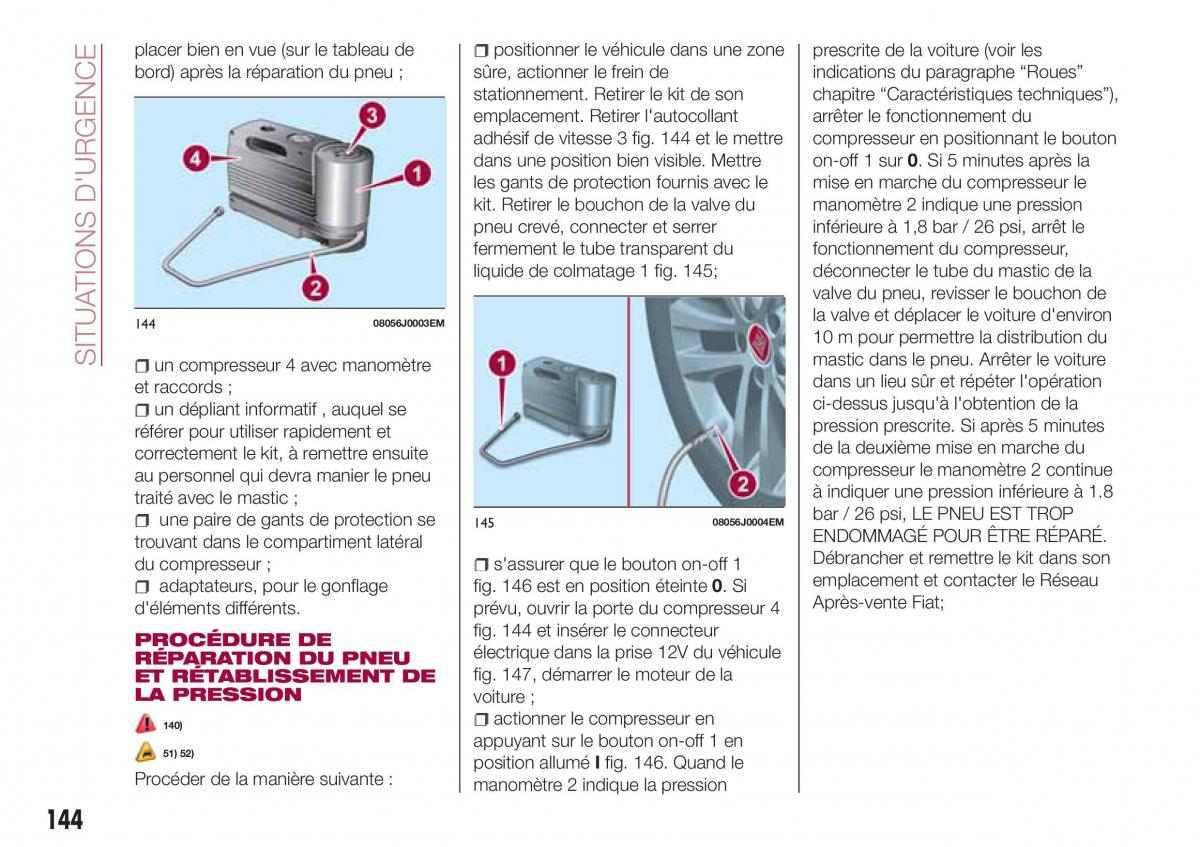 Fiat Tipo combi manuel du proprietaire / page 144