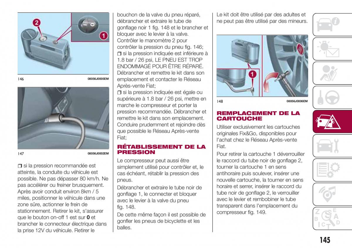 Fiat Tipo combi manuel du proprietaire / page 145