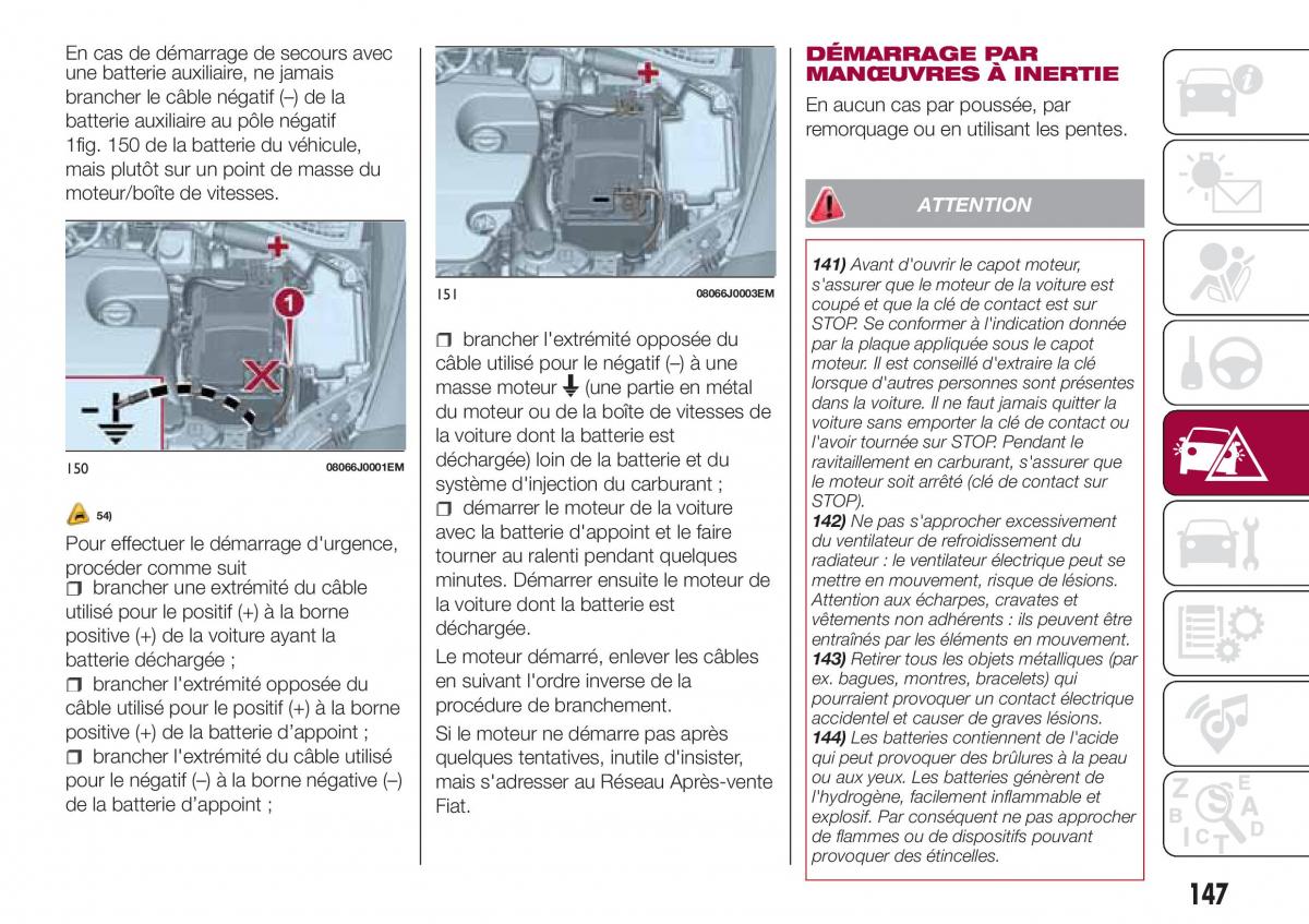 Fiat Tipo combi manuel du proprietaire / page 147