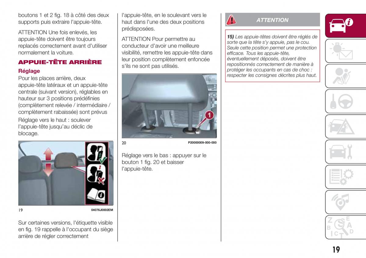 Fiat Tipo combi manuel du proprietaire / page 19