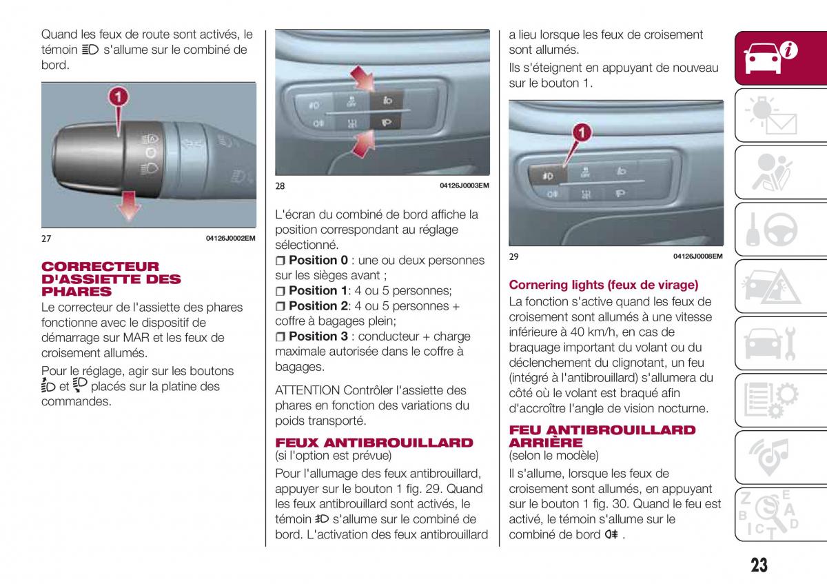 Fiat Tipo combi manuel du proprietaire / page 23