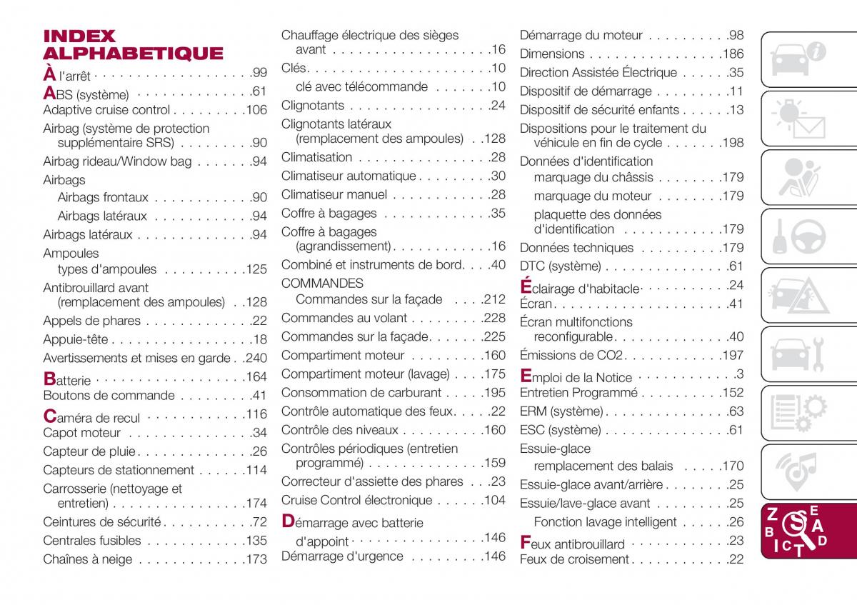 Fiat Tipo combi manuel du proprietaire / page 253