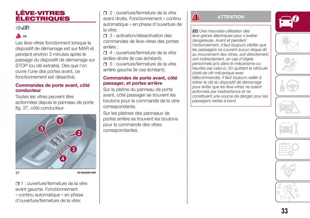 Fiat Tipo combi manuel du proprietaire / page 33