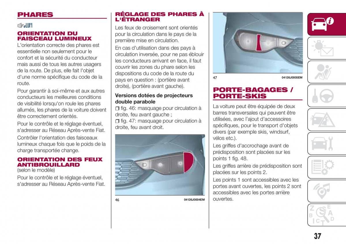 Fiat Tipo combi manuel du proprietaire / page 37