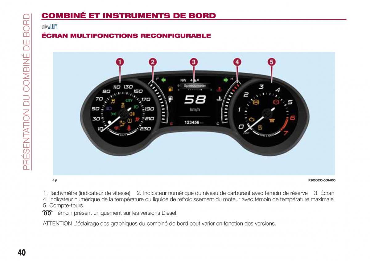 Fiat Tipo combi manuel du proprietaire / page 40