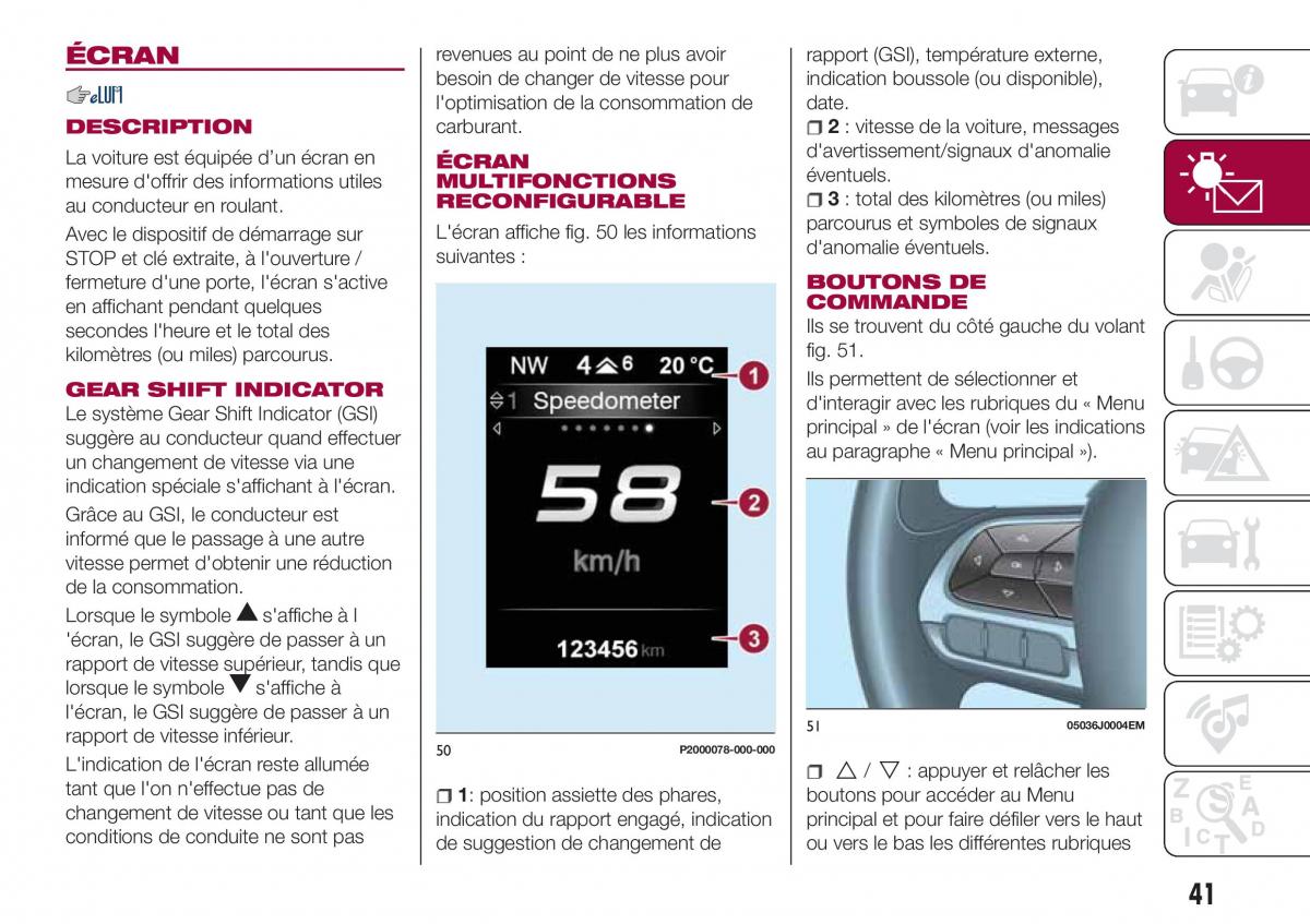 Fiat Tipo combi manuel du proprietaire / page 41