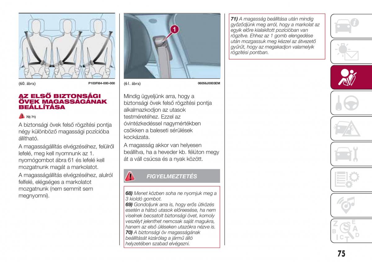 Fiat Tipo combi Kezelesi utmutato / page 77