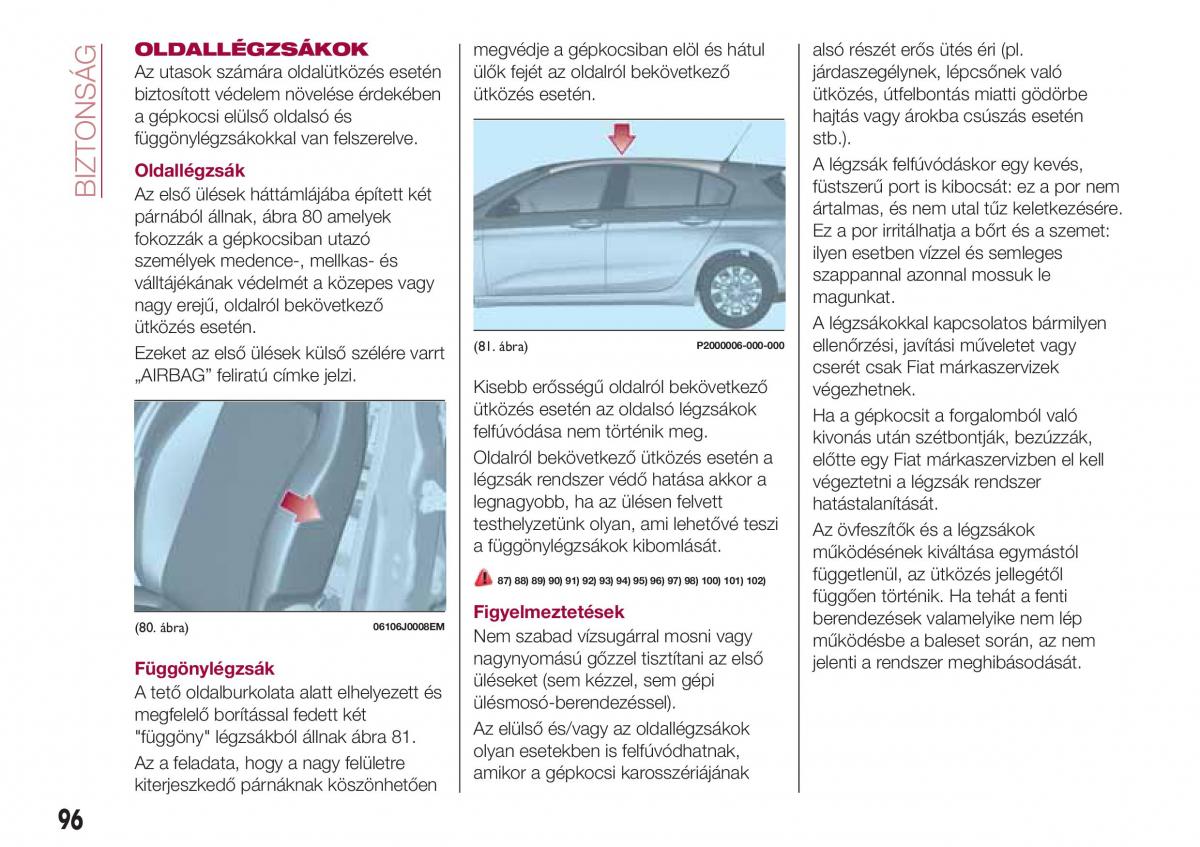 Fiat Tipo combi Kezelesi utmutato / page 98