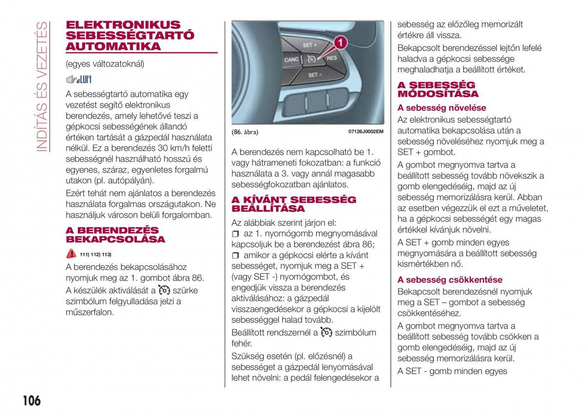 Fiat Tipo combi Kezelesi utmutato / page 108