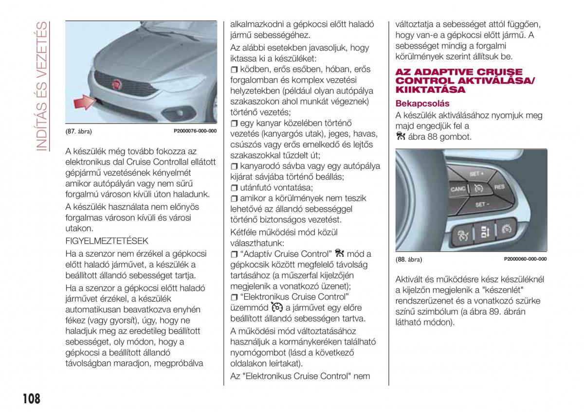 Fiat Tipo combi Kezelesi utmutato / page 110