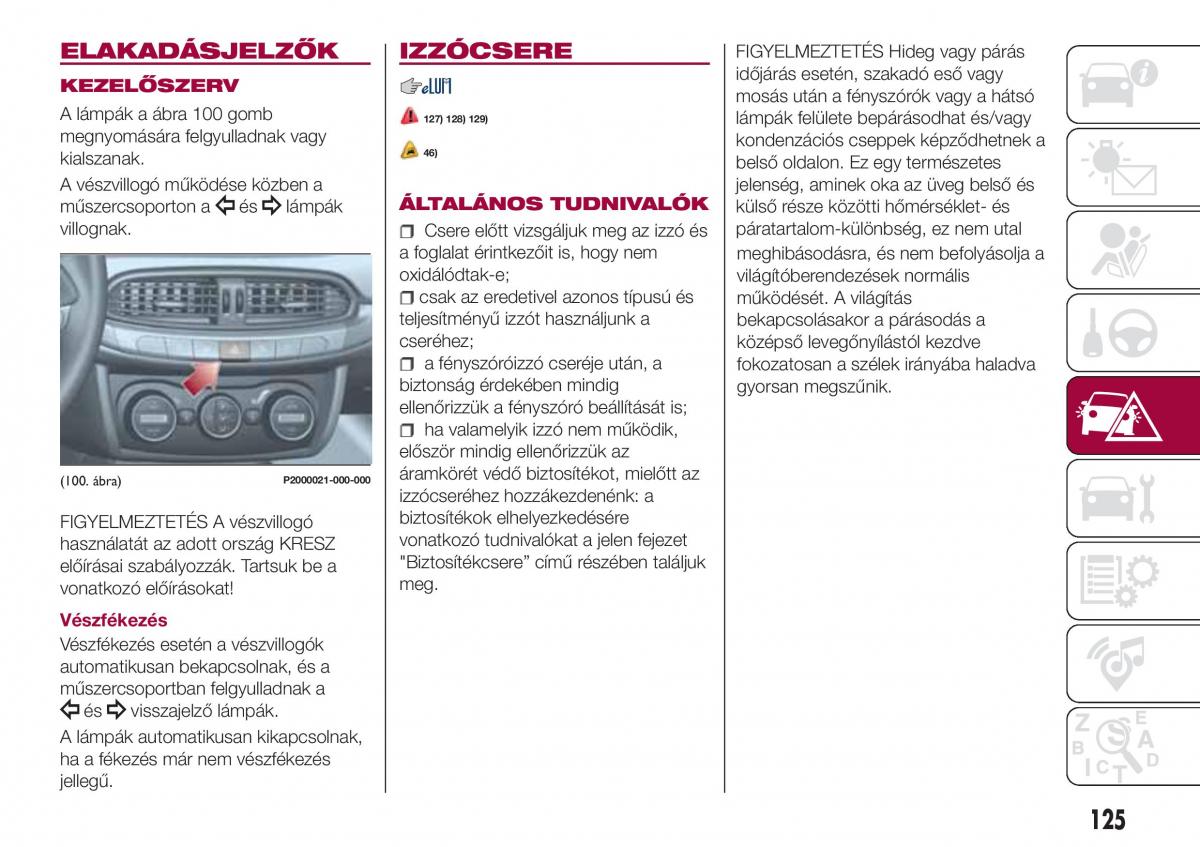 Fiat Tipo combi Kezelesi utmutato / page 127