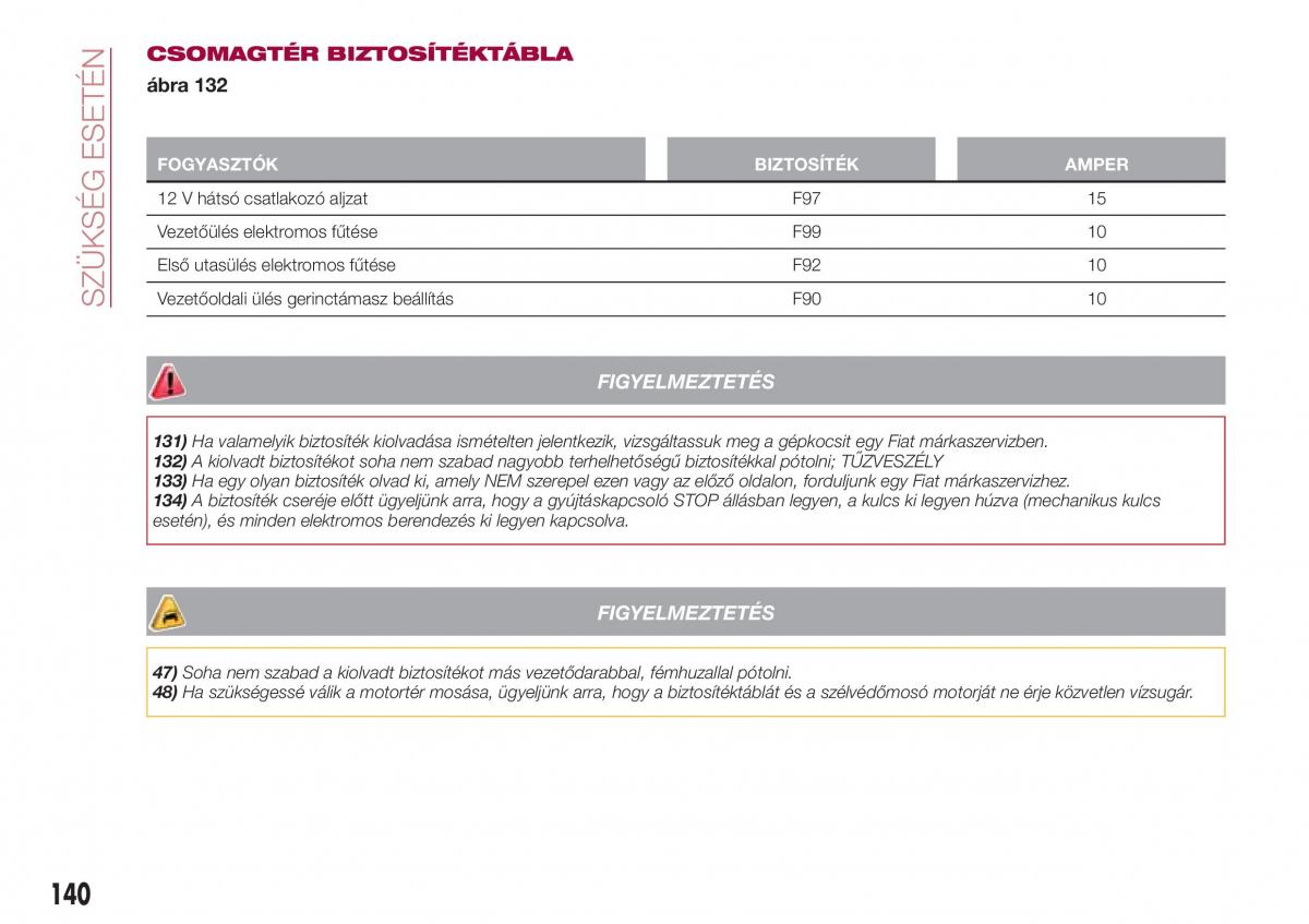 Fiat Tipo combi Kezelesi utmutato / page 142