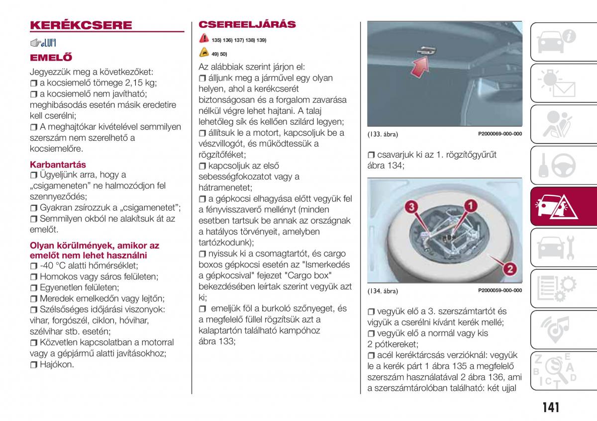 Fiat Tipo combi Kezelesi utmutato / page 143