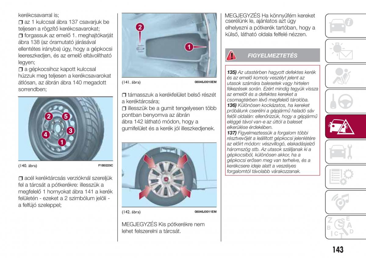 Fiat Tipo combi Kezelesi utmutato / page 145