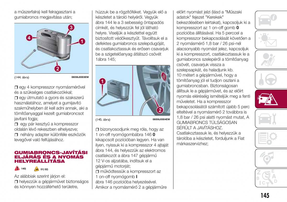 Fiat Tipo combi Kezelesi utmutato / page 147