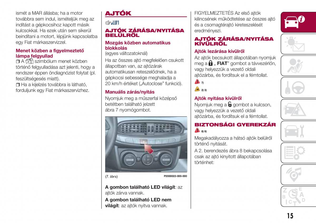 Fiat Tipo combi Kezelesi utmutato / page 17