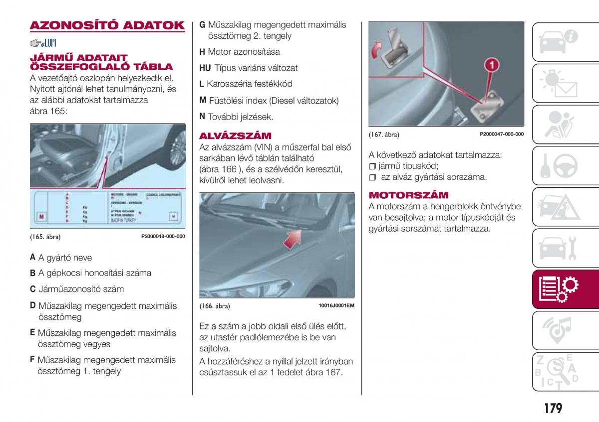 Fiat Tipo combi Kezelesi utmutato / page 181