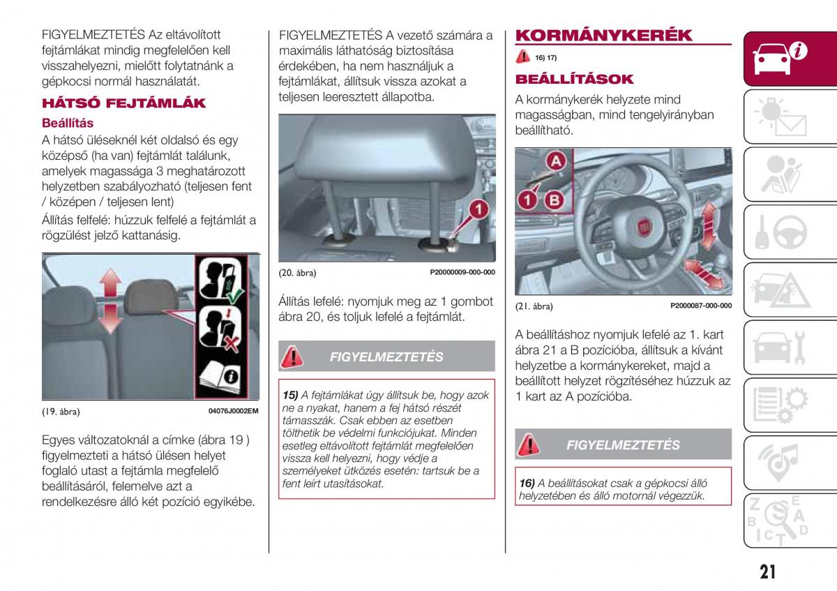 Fiat Tipo combi Kezelesi utmutato / page 23