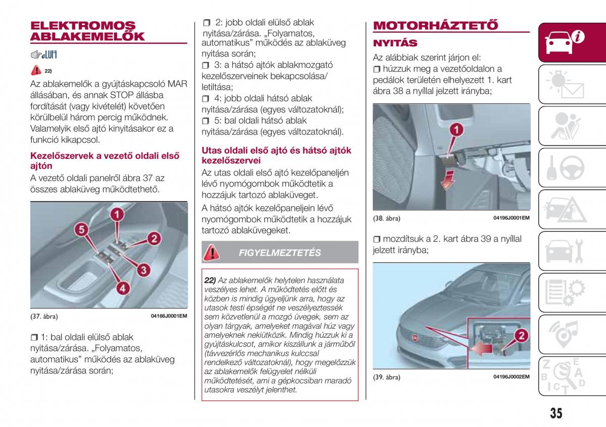 Fiat Tipo combi Kezelesi utmutato / page 37