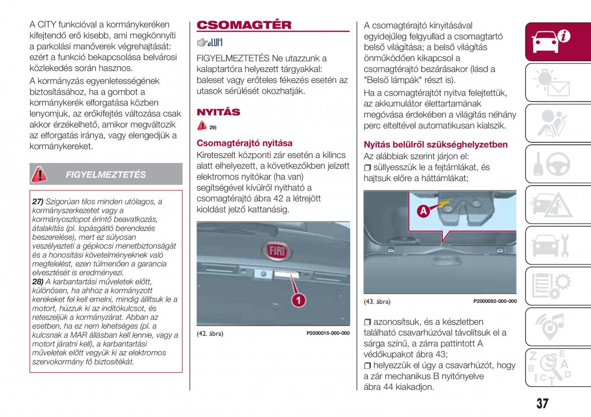 Fiat Tipo combi Kezelesi utmutato / page 39