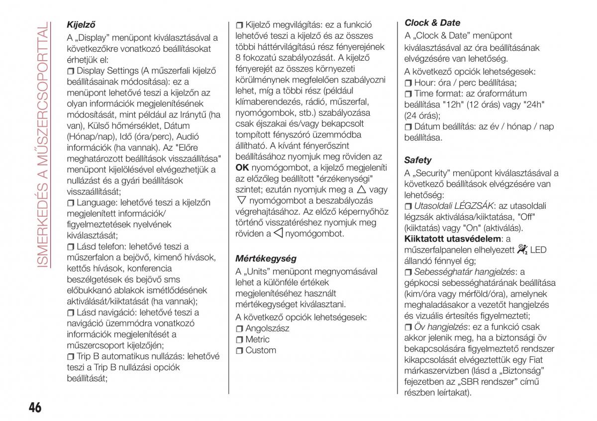 Fiat Tipo combi Kezelesi utmutato / page 48