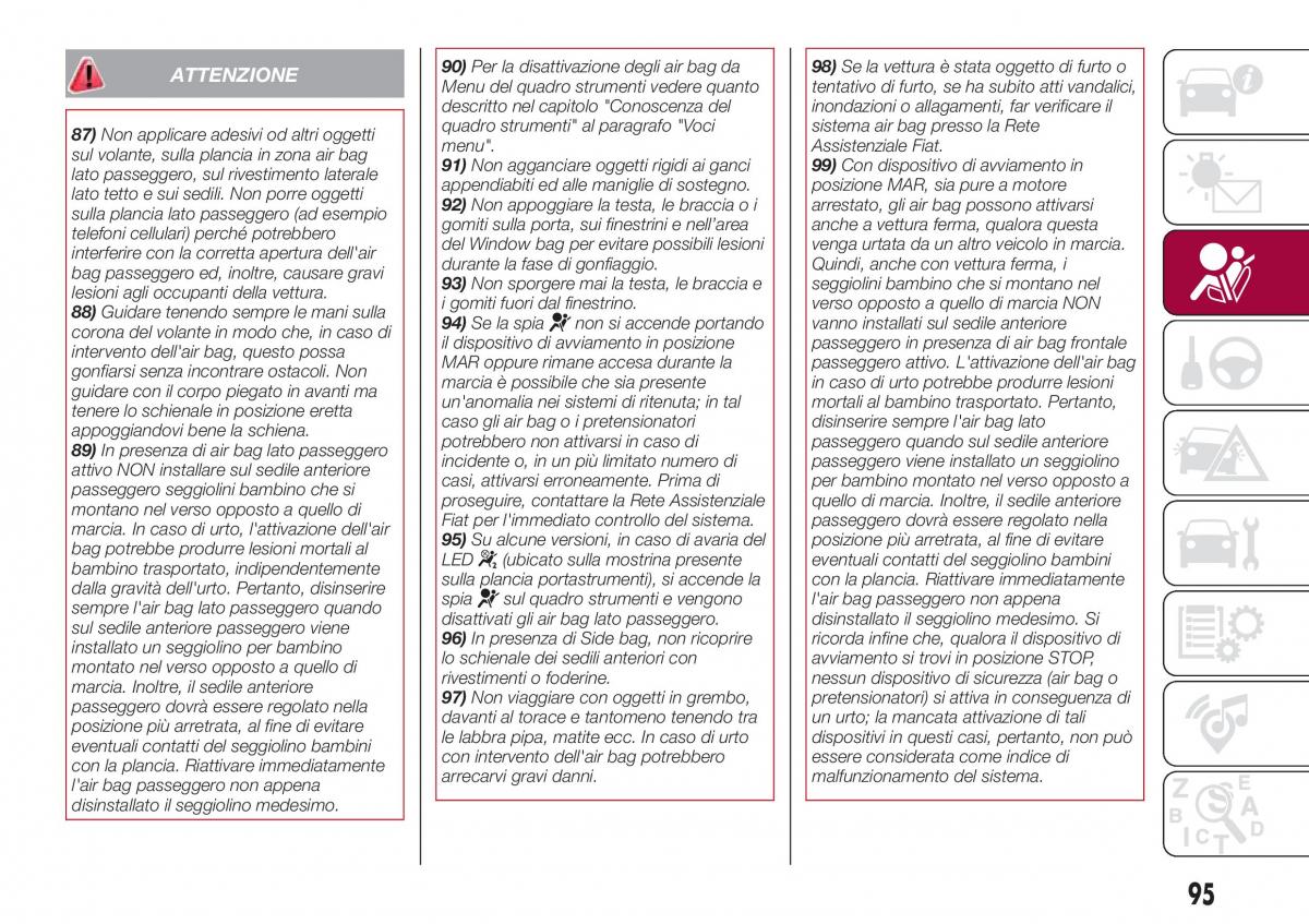 Fiat Tipo combi manuale del proprietario / page 97