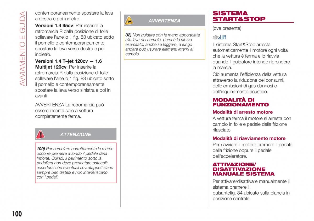 Fiat Tipo combi manuale del proprietario / page 102