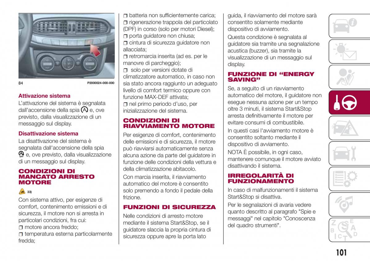 Fiat Tipo combi manuale del proprietario / page 103