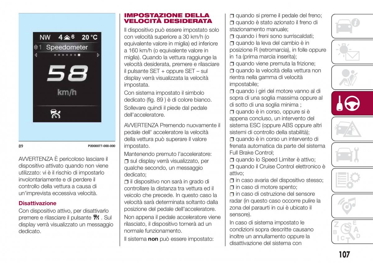 Fiat Tipo combi manuale del proprietario / page 109