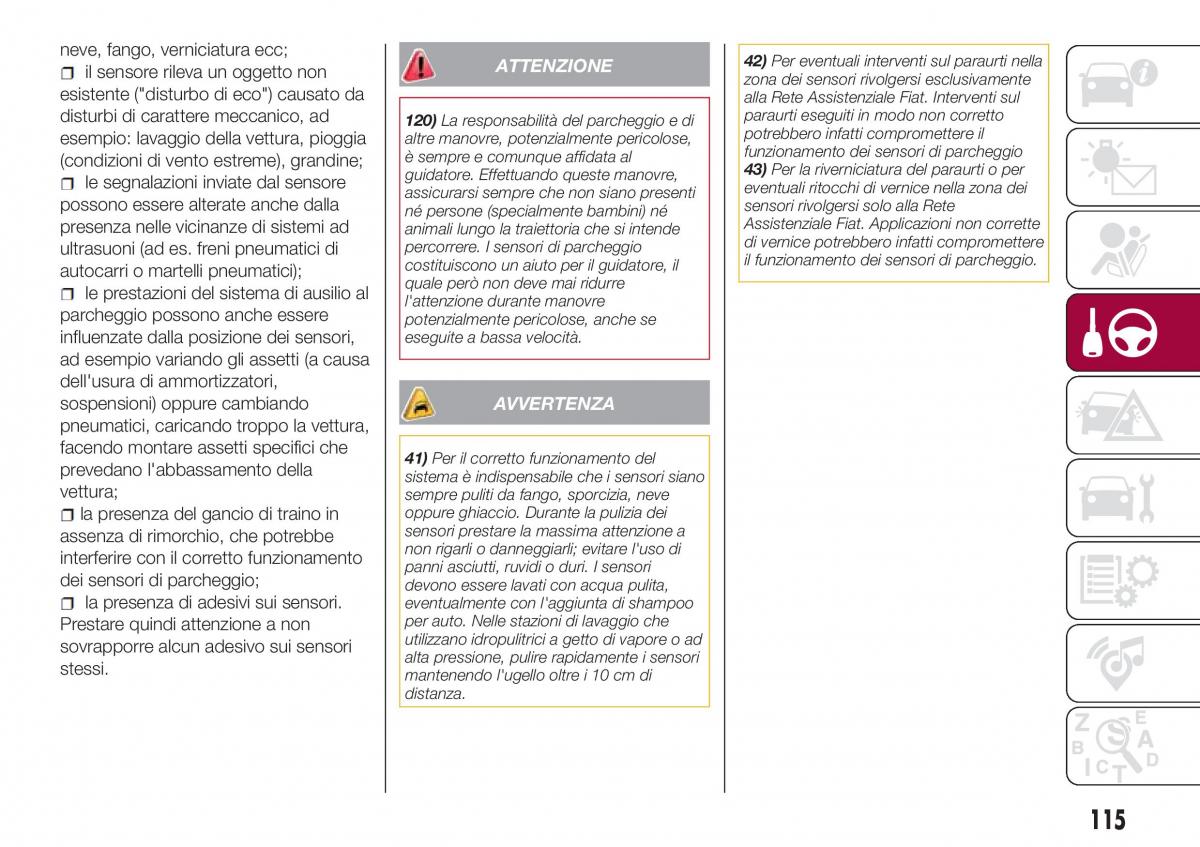 Fiat Tipo combi manuale del proprietario / page 117