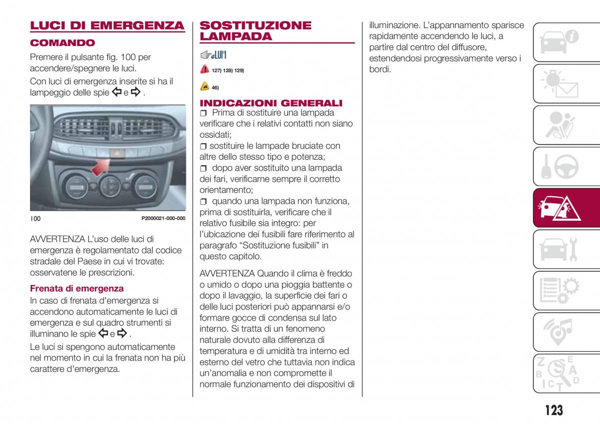 Fiat Tipo combi manuale del proprietario / page 125