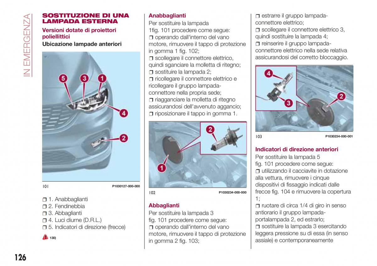 Fiat Tipo combi manuale del proprietario / page 128