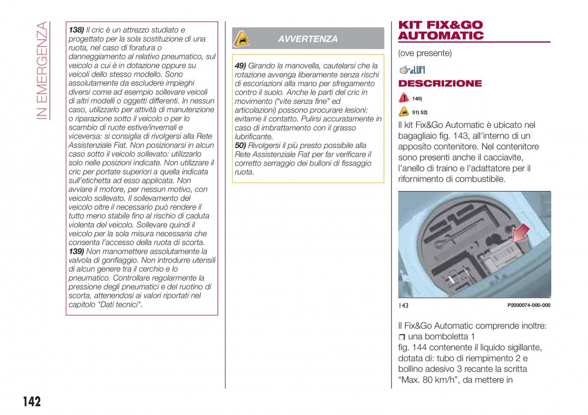 Fiat Tipo combi manuale del proprietario / page 144